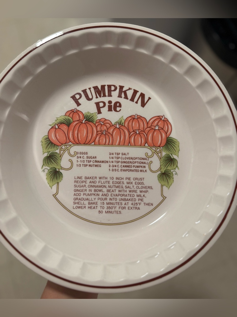 Pumpkin Pie Plate - Vintage Hankook